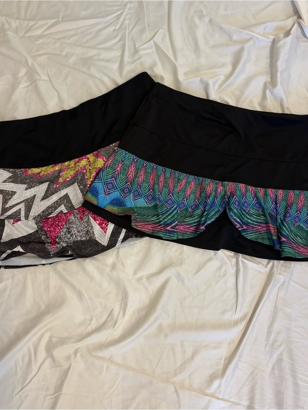 Lucky in Love Womens Skorts Size L Geometric Black Pickleball Tennis (two)
